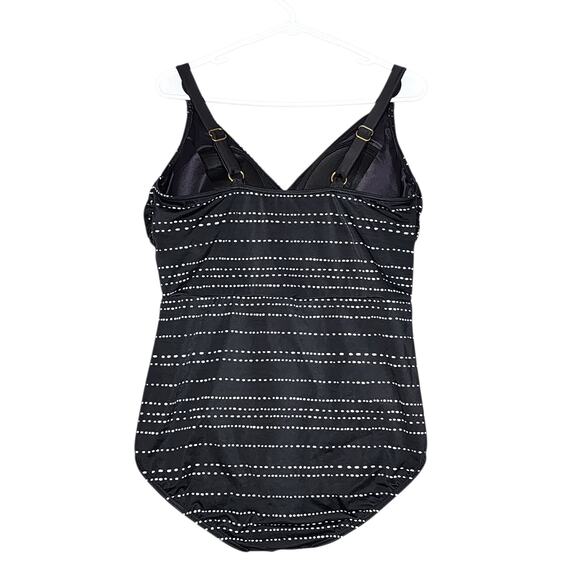 Dreamsuit Swimsuit by Miracle Brands Black and White One Piece Size 16W - Picture 2 of 10
